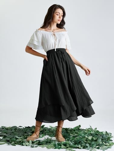 Jupe Renaissance longue et fluide taille haute pour sublimer la silhouette