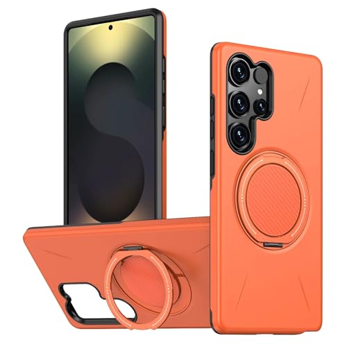 Coque antichoc Samsung S24+ avec anneau magnétique orange 360°