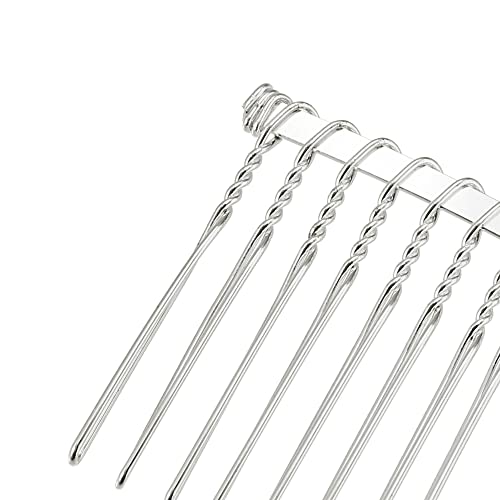 Vocoste 12 Pcs No Slip Hair Side Combs Accessories, Metal, Silver Tone, 1.3" #TOP5