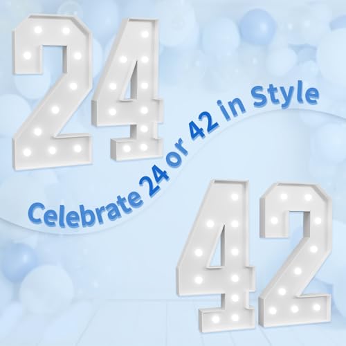 Image of imprsv Marquee Numbers Large 24th-Birthday Decorations: 4ft Light Up Number