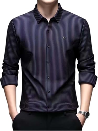Image of Lymio Men Shirt || Striped Shirt for Man || Full Sleeve|| Premimum Casual Style (Royal)