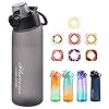 Metyniete Borraccia da 900 ml, con 7 sapori, senza BPA, per sport (nero)