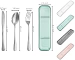 Nicunom 8 Ensemble d'ustensiles portables avec boîtier, en acier inoxydable Premium Travel Silverware Set Platware réutilisable Set Couteau de fourche pour le camping, déjeuner, pique-nique, école, lieu de travail