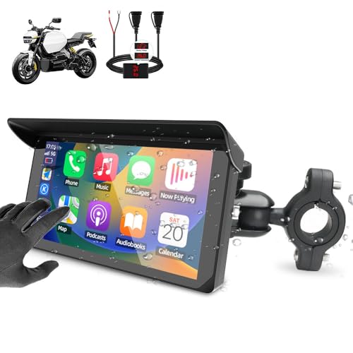 Pantalla Carplay para motocicleta VSYSTO de 5" con Android Auto inalámbrico y GPS