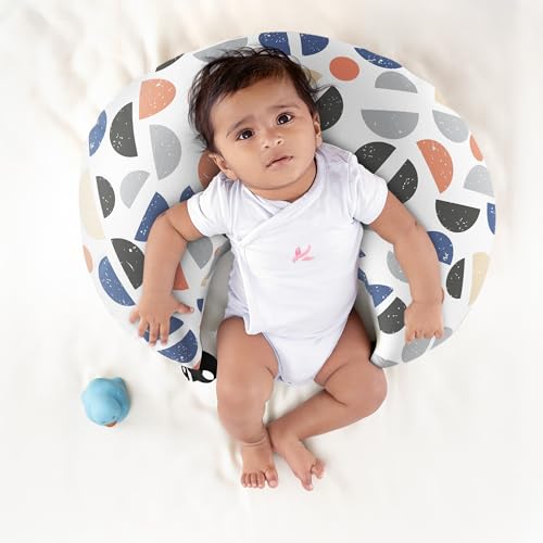 Image of Wakefit Feeding Pillow for New Born Baby | 3 Months Warranty | 5 in 1 Nursing Pillow for Breastfeeding with Cotton Removable Cover | Bekky, Multicolor
