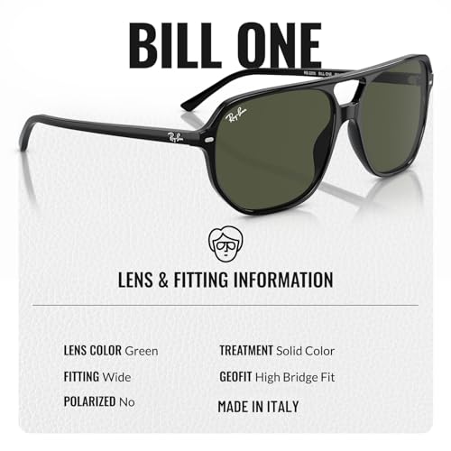 Image of Ray-Ban RB2205 BILL ONE Square-Round Shaped Sunglasses for Men & Women with Official RAYBAN Eyewear Kit