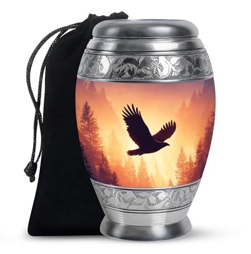 Image of Eagle Urn for Ashes Unique Cremation Urns 10 Inch Large | Unique Cremation Urns, Burial Urns for Adult Human Ashes Women, Memorial Funeral Urn