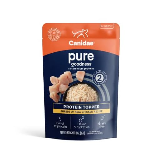 CANIDAE Pure Protein Topper Wet Dog Food for Small Breeds, Shreds of Real Chicken in Gravy Recipe, 3 oz. (Case of 12)