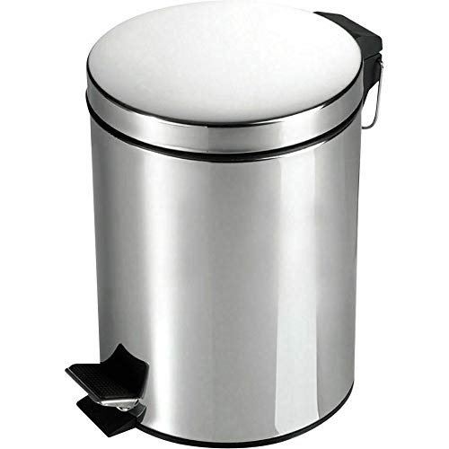 BARGAINSGALORE Metal 12L Chrome Pedal Bin Kitchen Toilet Rubbish