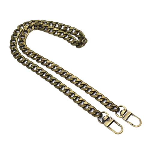 Image of Model Worker DIY Iron Flat Chain Strap Handbag Chains Purse Chain Straps Shoulder Cross Body Replacement Straps with Metal Buckles (23.6 inch, Bronze)