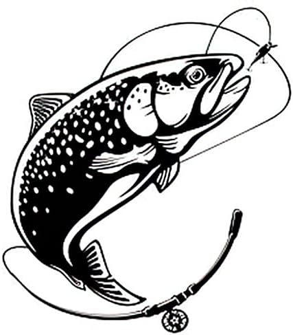 Temporary Tattoos 6 Sheets Rainbow Trout Fish Jumping Out Water Salmon Fishing White Backg Tattoo Stickers for Adult Kids Women Men Arms Legs Chest Waist Neck 3.7 X 3.7 Inch Rainbow Tattoo