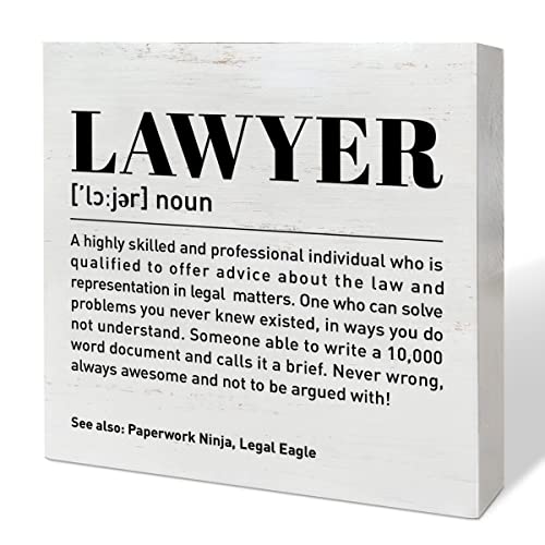 Lawyer Gifts for Men Women, Law Student School Graduation Gifts, Lawyer Retirement Birthday Christmas Gifts, Thank You Appreciation Gifts for Lawyer, Legal eagle, Wooden Box Sign Office Desk Decor