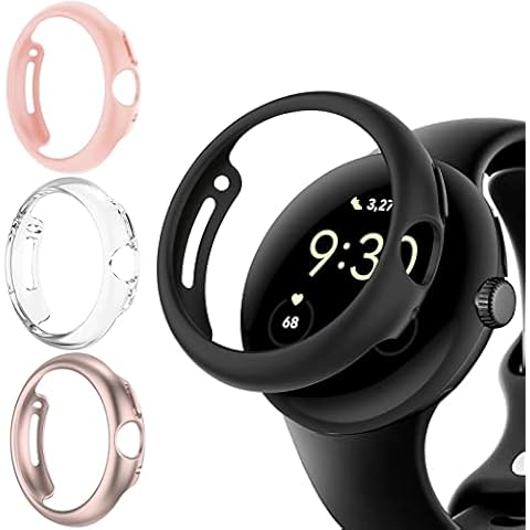 Tiorecime 4 Pack Case for Pixel Watch 3/2/1 41mm, Shockproof Hard PC Protective Cover, All-around Edge Frame Bumper Compatible with Pixel Watch 3/2/1 41mm Cover