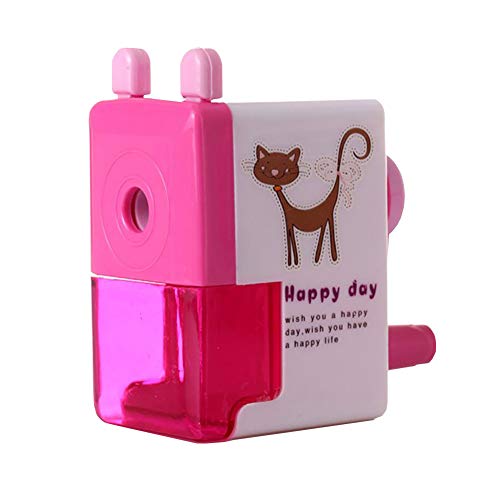 Pencil Sharpener Portable Compact Students Classroom Sharpener Manual Pencil Sharpener for School/Office (Pink)