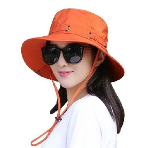 Alexvyan Orange Round Hat Sun Visor Hats for Women UV Protection ...