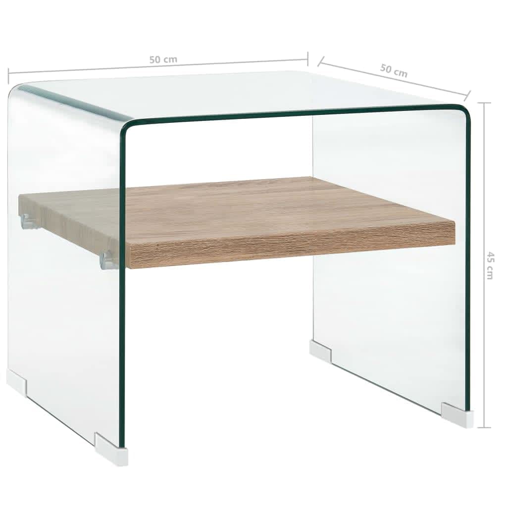 Mesa de café transparente, 50 x 50 x 45 cm, de cristal templado, mesa auxiliar, mesas de salón, mesas de salón, para un ambiente acogedor