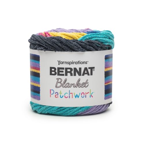 Image of Bernat Blanket Patchwork Yarn for Crocheting Soft, 90S Vibe, 2-Pack | #6 Super Bulky Yarn, 100% Polyester, Soft Crochet Yarn for Blankets, Knitting & DIY Crafts, 220yds, 300g /10.5oz per skein