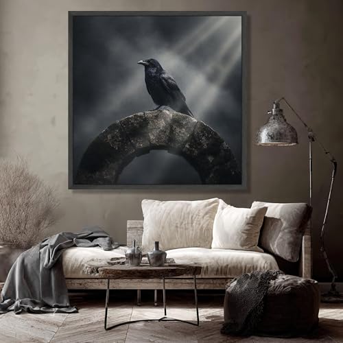 Toile d'art mural d'oiseau gothique de haute précision pour décoration intérieure moderne
