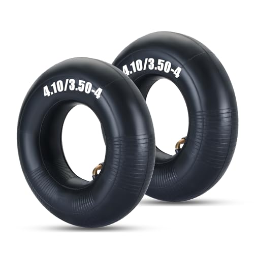 FLKQC 2Pcs 4.10-3.50-4 Inner Tubes with TR-87 Valve Stem, Replacement Tire Tubes for Lawn Mowers, Wheelbarrows, Dollies, Trolleys & Small Utility Equipment (Fit 3.5-4.10 Wide)