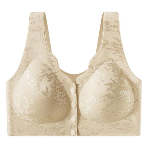 Push Up Bras for Women Khaki M Embroidered Seamless No Underwire Comfort Convenient Back Supportive Bra - image 2