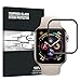 AVIDET Screen Protector for Apple Watch Series 4 44mm, 9H Hardness 0.3mm Ultra Slim 3D Full Coverage Premium Tempered Glass Screen Protector for Apple Watch Series 4 44mm(Black)