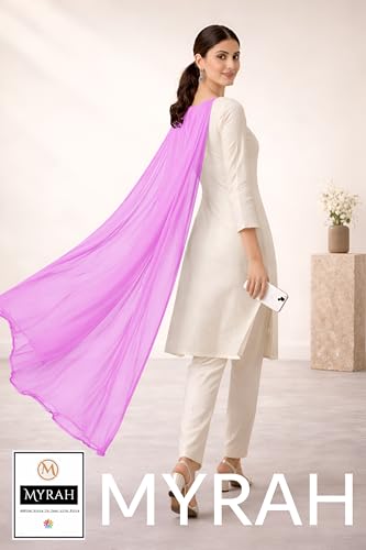 Image of MYRAH Chiffon Solid Casual Daily Use Dupatta For Women's & Girls Length - 2.50 Meter