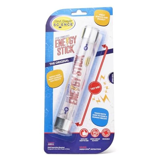 Steve Spangler Science Energy Stick – Fun Science Kits for Kids to Learn About Conductors of Electricity, Safe, Hands-On STEM Learning Toy, Independent or Group Activity for Classrooms or Home