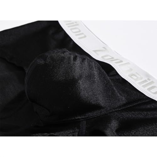 ZONBAILON Men's Pouch Underwear Ice Silk Boxer Briefs Sexy Short Leg Tagless No Ride Up Trunk M L XL XXL XXXL