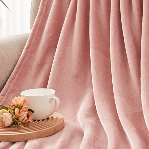 Exclusivo Mezcla Fleece Throw Blanket For Couch, Sofa And Bed, Super Soft Blankets And Warm Throws, Cozy, Plush, Lightweight (50X60 Inches, Dusty Pink) #TOP4