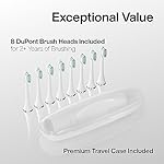 Aquasonic Vibe Series Ultra-Whitening Toothbrush – ADA Accepted Electric Toothbrush - 8 Brush Heads & Travel Case – 40,000 VPM Motor & Wireless Charging - 4 Modes w Smart Timer – Optic White - Image 5