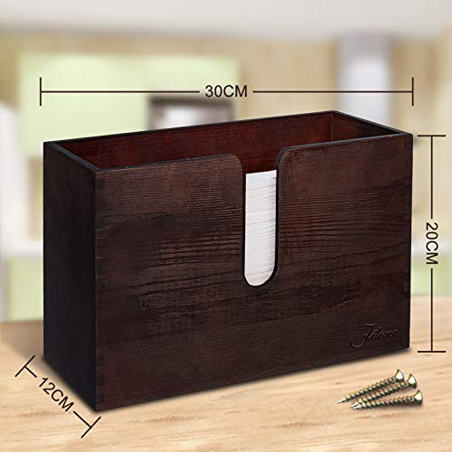Jeteven Paper Towel Dispenser, Bamboo Paper Towel Dispenser, Kitchen Napkin Holders, Wood Paper Towel Dispenser, Wall Mount & Countertop Decor for Multifold, C Fold, Trifold, Z fold