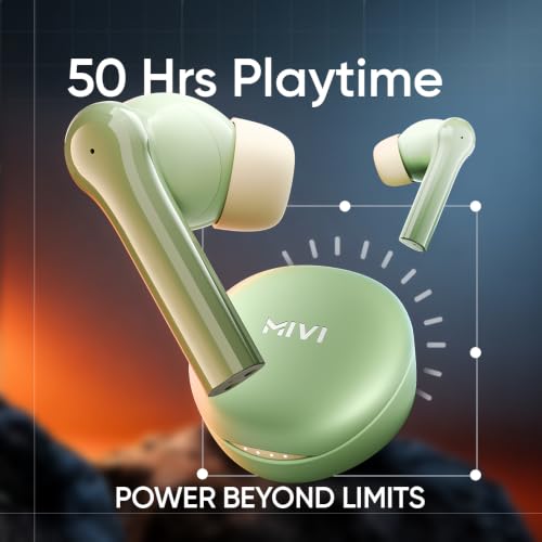 Image of Mivi DuoPods Thunder Earbuds, 60H Playtime, BT 5.3, AI ENC, TWS Buds