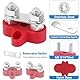 DAOKAI Dual Anschlussbolzen M8 5/16 Batterie Stromverteilungs-Klemmblock,12V-48V Sammelschiene Doppelbolzen-Anschluss,Stromschienenverteiler Block Batterieverteiler für Auto,Marine (Rot & Schwarz)