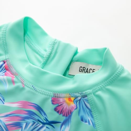 GRACE KARIN Girls Swimsuit Long Sleeve UV Protective Bathing Suit One Piece Swimwear for Kids 5-12 Years3