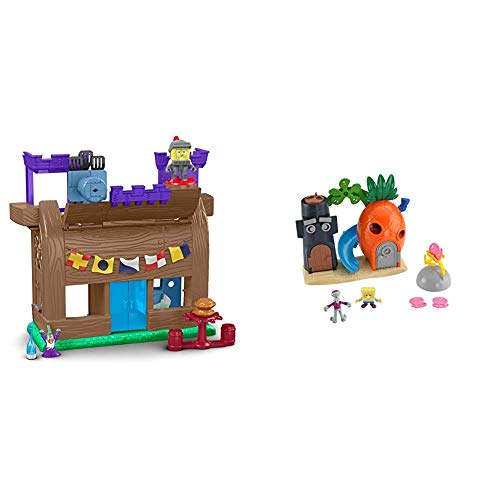 Fisher-Price Imaginext Spongebob Krusty Krab Kastle [Amazon Exclusive] & Imaginext Spongebob Bikini Bottom Playset, Preschool Toy for Kids 3 Years and Up, Amazon Exclusive