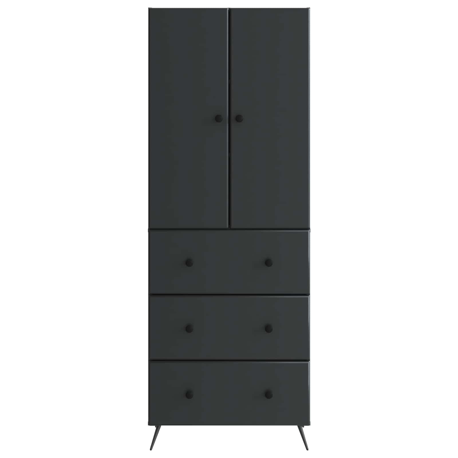 Set di 2 armadi in legno nero, 66 x 34,5 x 90 cm, con cassetto, porta e mensola, per soggiorno, camera da letto, ufficio, corridoio, corridoio, cucina, versatile per riporre e organizzare
