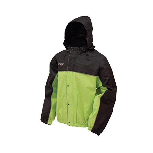 Frogg Toggs FT63132-148XX Unisex-Adult High Visibility Road Toad Rain Jacket (Green/Black, XX-Large)