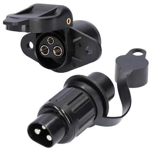 3 polige Steckdose + Stecker nach DIN 9680 PKW Anhänger LKW Traktor 6V 12V 24V