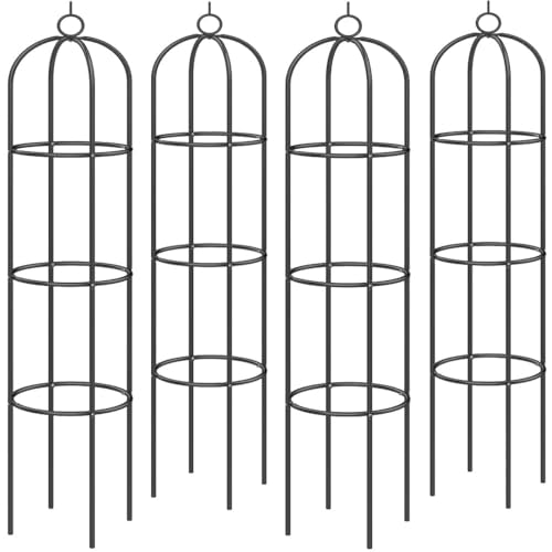 Gardebruk 4X Tuteurs de Jardin 200 cm Colonne rosiers Support pour Plantes grimpantes Ø 40 cm Obélisque de Jardin