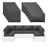 Aoxun Outdoor Replacement Cushions for Patio Furniture, Waterproof Sofa Cushion for 6-Seat Rattan Wicker Sectional Patio Conversation Sets, 14-Piece Cushions Set for L-Shape Couch, Gray