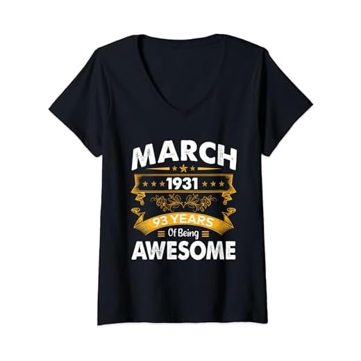 Mujer Marzo de 1931 93 años impresionantes regalos de cumpleaños para hombres y mujeres Camiseta Cuello V