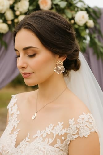 Touchstone Indian Bollywood Ancient Southern Jewelry Inspired Bridal Jewelry Earrings For Women.2