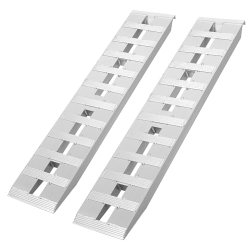 Aluminum Ramps, 6000 Lbs, Heavy-Duty Ramps with Top Hook Attaching End, Universal Loading Ramp for Motorcycle, Tractor, ATV/UTV, Trucks, Lawn Mower, 6