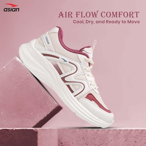 Image of ASIAN Women's Blossom-18 Sneakers for Women & Girls | Lightweight, Stylish & Comfortable Casual Shoes with Memory Foam & Durable Grip | Perfect for Walking, Gym, College