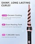 Wand Curling, 3/4-1 Inch Fer à ruban, Céramique professionnelle Tour de cheveux pour les femmes et les filles Courroies naturelles moyennes à longues, avec gants résistant à la chaleur, double tension