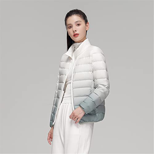 Doudoune ultra légère coupe slim manteau rose court col montant automne hiver S - 2