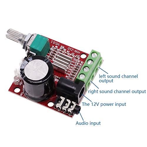 DollaTek Mini 2.0 Hi-fi Electronic Stereo Audio Assembled Amplifier Portable AMP 10W+10W 2 Channel Class-D DC 12V Digital Booster Amplifier Board Module for CD MP3 MP4 PC Speaker