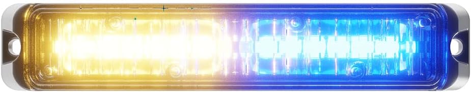 Abrams SAE Class-1 Flex 12 [Amber/Blue] 36W - 12 LED Emergency Vehicle Truck LED Grille Light Head Surface Mount Strobe Warning Light