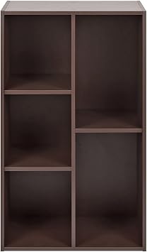Amazon Basics 5-Cube Organizer Bookcase, Brown, 23.5 cm D x 49.5 cm W x 80 cm H