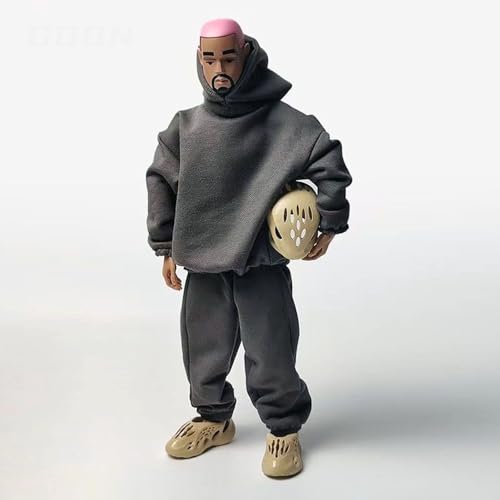 Figurines vêtements homme 1/6 haute finition : tenue sweatshirt et pantalon gris premium
